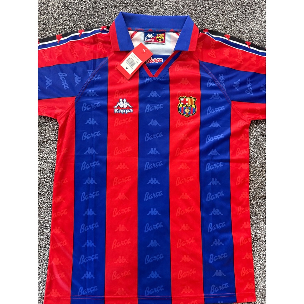 Vintage Kappa FC Barcelona Ronaldo 9 Jersey 1996-97 Home Shirt Mens Medium NWT